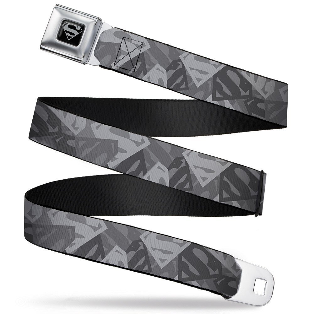 7635 Seatbelt Belt - Superman Shield Camouflage Grays - 1.0" Wide - 20-36